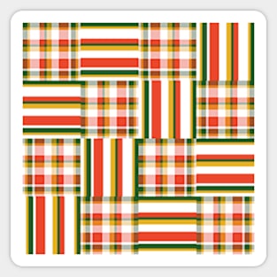 christmas Patchwork Stripes And Plaids Sticker